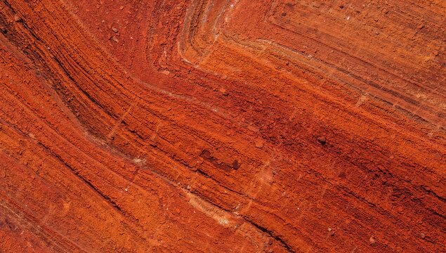 Textured Red Rock Formation with Wavy Patterns and Layers