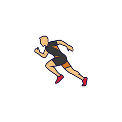 Obraz premium Athlete icon logo flat vector design