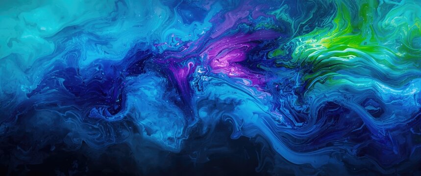 Magical energy of vivid hues and flowing paint strokes