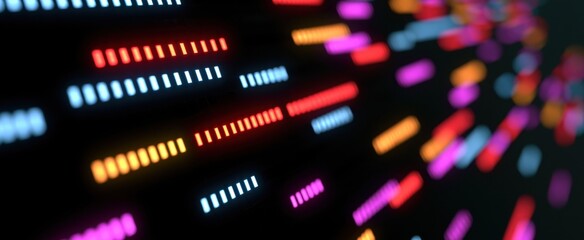 Fototapeta premium Dynamic abstract pixel art with vibrant lights and a futuristic atmosphere 