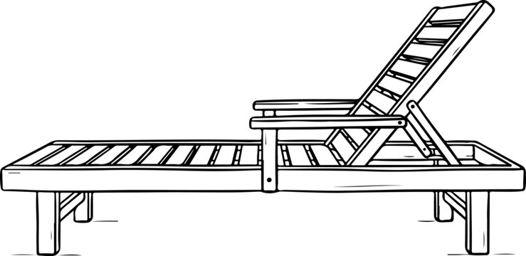 Beach lounge chair vector illustration