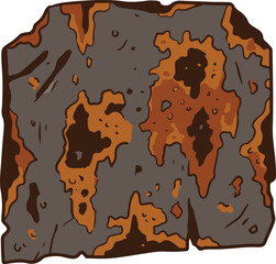 Flat vector illustration of a brown meteorite rock isolated on a white background. Cartoon-style space stone suitable for astronomy, science, educational, game, and infographic design. © AI illustration 