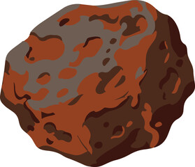 Flat vector illustration of a brown meteorite rock isolated on a white background. Cartoon-style space stone suitable for astronomy, science, educational, game, and infographic design. © AI illustration 
