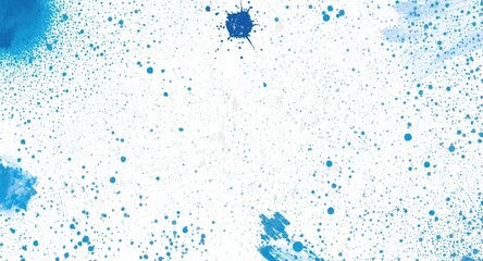 Obraz premium Blue Paint Splatters on White Background with Textured Patterns