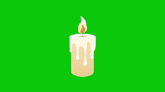Burning Candle Chroma Key Animation Loop