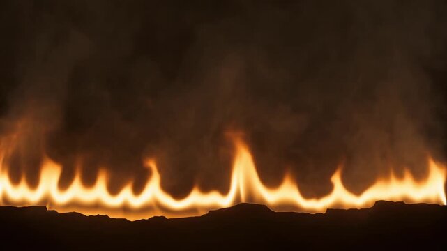 Abstract fire flames and smoke motion background 4k footage