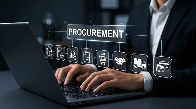 Digital Procurement Process Business Purchasing Workflow Supply Chain System