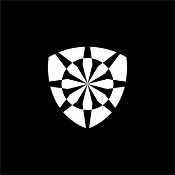Futuristic minimalist shield incorporating clean parallel lines and negative space. Perfect for financial security, luxury automotive, or modern legal firms.
