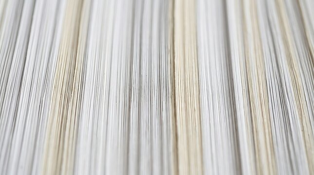 Macro abstract pattern of white and beige vertical paper textures and lines with abstract background vertical material