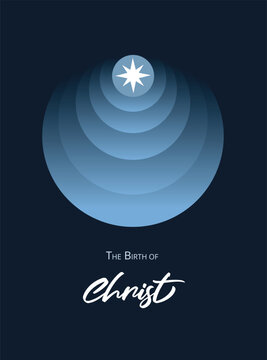 The Star of Bethlehem radiating circles of light in the night. Concept of the Birth of Jesus Christ.