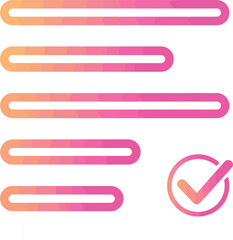 Fototapeta premium Left align gradient icon featuring text alignment symbol, colorful gradient style, and user interface formatting element for web design.