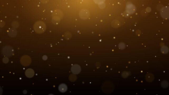 4K Gold Bokeh Particles Background Loop, Shimmering Amber Light Leaks, Elegant Luxury Sparkling Glitter Motion Graphics