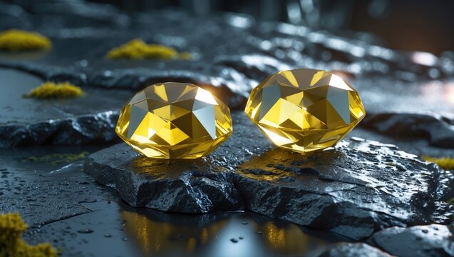 Natural yellow Sapphire gemstone, stunning yellow gold citrin gemstone set against a white background, serving as jewelry backdrop