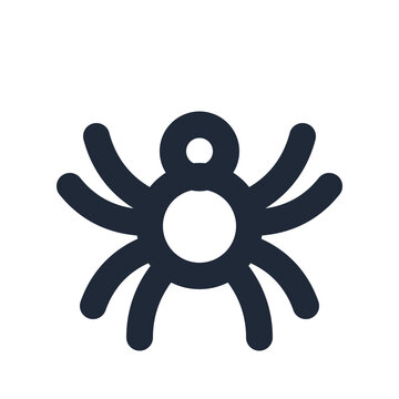 Black spider Halloween flat icon