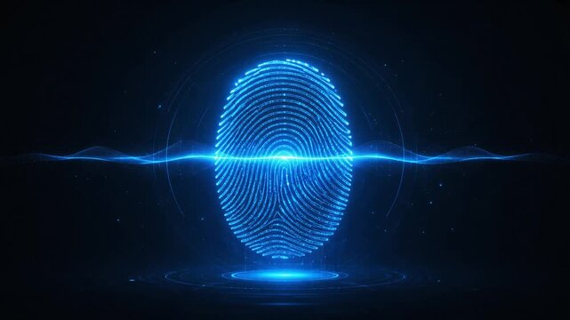 Futuristic Biometric Fingerprint Authentication Security Loop