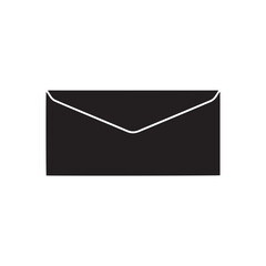 Solid Black Envelope Icon with Thin White Edge © Dekart