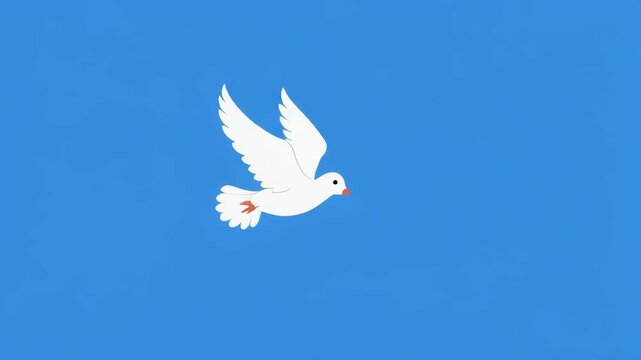 White doves flying against a blue and black striped background with subtle cinematic motion