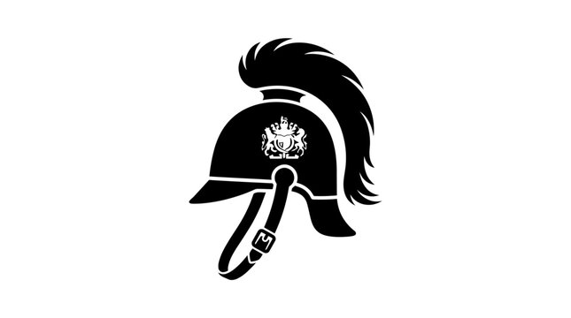 Ancient Spartan warrior helmet with decorative crest silhouette