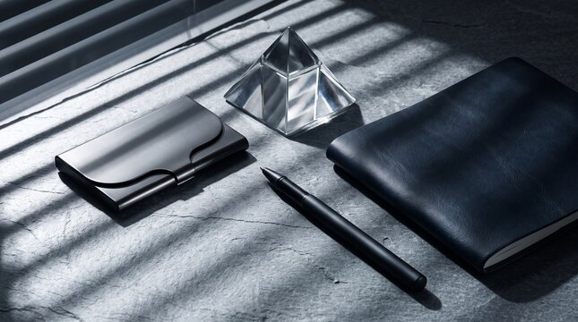 Professional Workspace with Luxury Business Accessories and Notebook