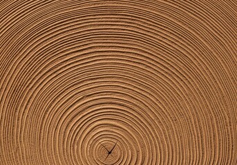Fototapeta premium Close-up of a Tree Ring Pattern Showing Growth Rings.