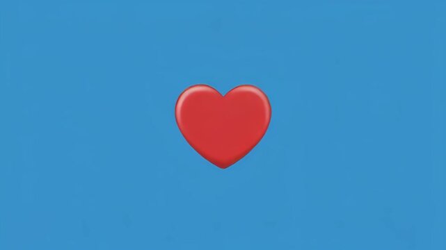 Red Hearts with Happy Valentine's Day text in cinematic motion on blue background