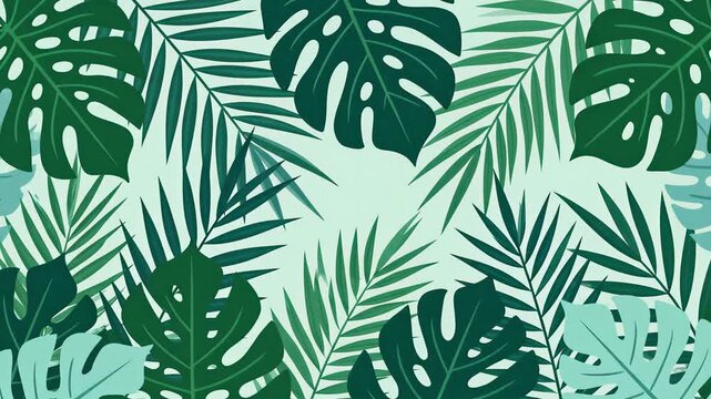 Tropical leaves pattern background with exotic monstera foliage for design. Ideal for summer branding and social media backdrops.