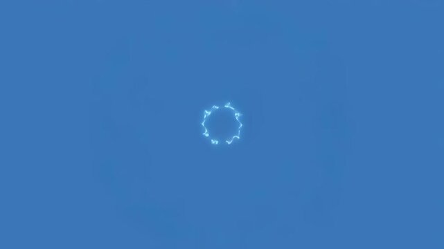 Shield Icon Growth with Lightning Energy Pulsing Against Blue Background