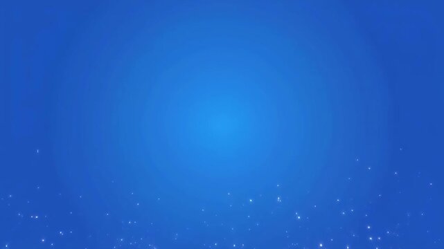 Sparkling Dust Particles Rise Against Deep Blue Gradient Background with Gentle Light Glow for Celebrations