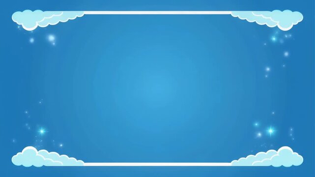 Animated blue gradient background with shimmering ice crystal border and subtle bokeh effects