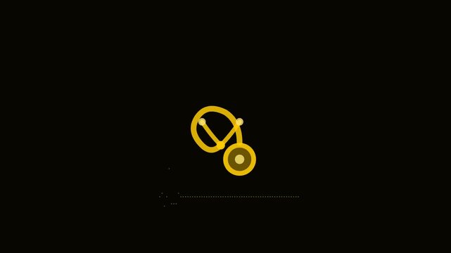 Gold Stethoscope Heartbeat Medical Animation Loop