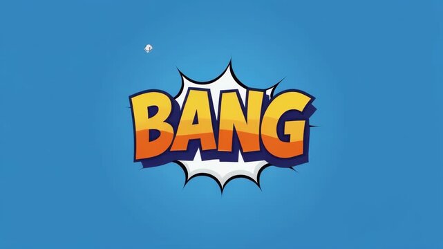 Explosive comic book 'Bang' text animation with motion graphics and particles