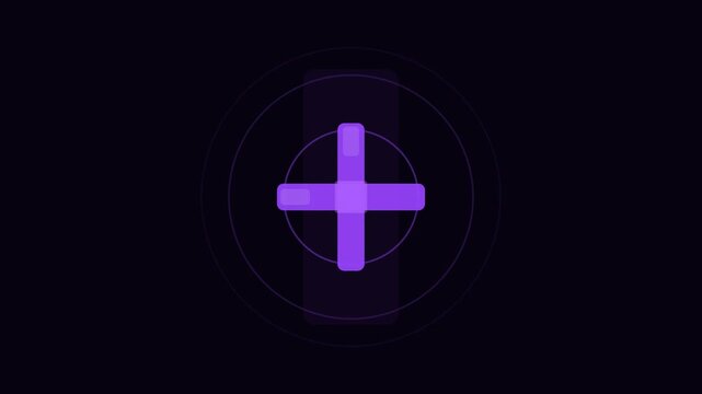 Purpl Medical Cross Pulse Glow Medical Animation Loop