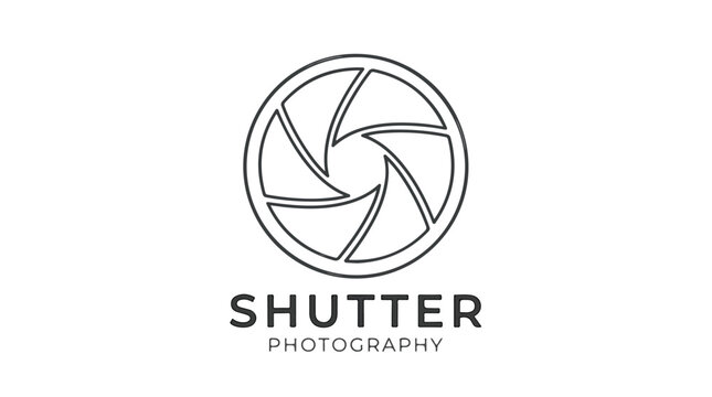 Camera shutter aperture icon logo for photography studio vector illustration