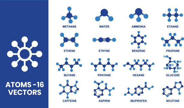 Molecular structures of various chemical compounds displayed