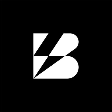 A minimalist letter B formed by bold negative space creating a clean volt symbol. Perfect for tech startups, smart charging, and software apps.