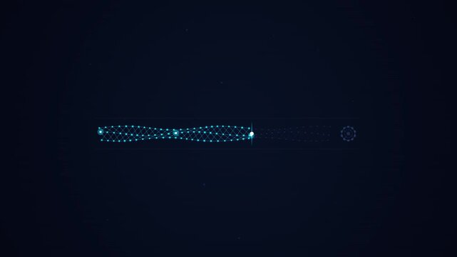 Futuristic Neural Network Processing Bar Graphic with Glowing Synaptic Plexus Data Nodes