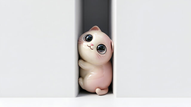 Cute  Cat Corner Hug &ndash; Kawaii 3D Wallpaper