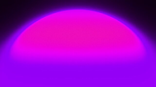 Glowing magenta pink violet gradient semicircle dome shape on black background, seamless loop as a modern backdrop for social media nightlife beauty and music content 16:9