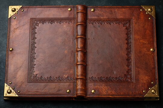 The Leatherbound Book An Antique Open Journal with Embossed Ornate Cover Design
