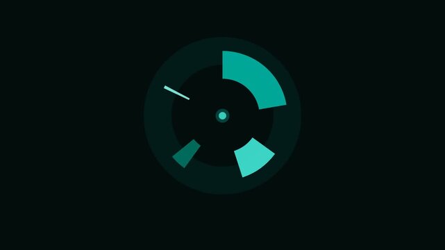 Teal Donut Chart Fill Animation Loop Background