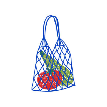 Hand drawn cute child style vegetable set vector illustration. Playful doodle style