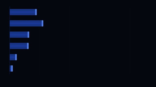 Blue Horizontal Bar Chart Animation Loop Background