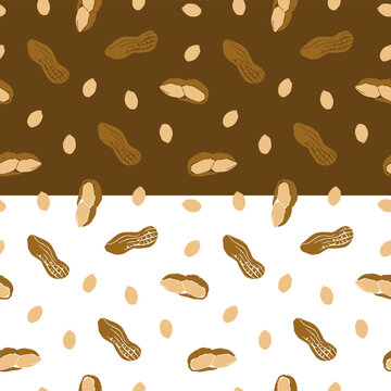 peanut seamless pattern background. peanuts pattern for packaging. groundnut pattern background for peanut butter packaging.