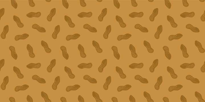 peanut seamless pattern background. peanuts pattern for packaging. groundnut pattern background for peanut butter packaging.