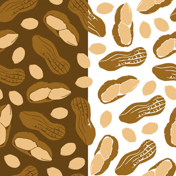 peanut seamless pattern background. peanuts pattern for packaging. groundnut pattern background for peanut butter packaging.