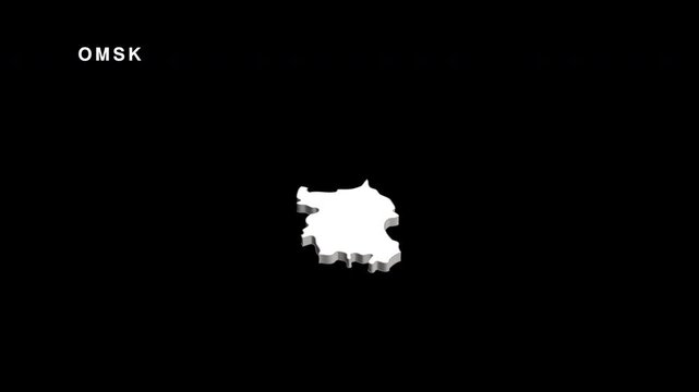 Omsk oblast region of russia map animation