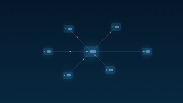 Animated Edge computing servers mesh network cerulean cloud loop