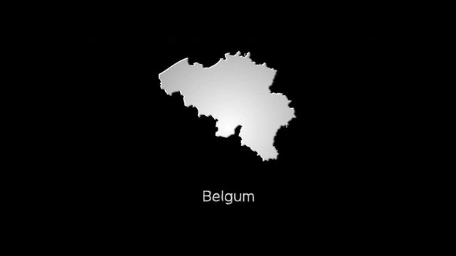 Belgium country map revealing from colorful pixels