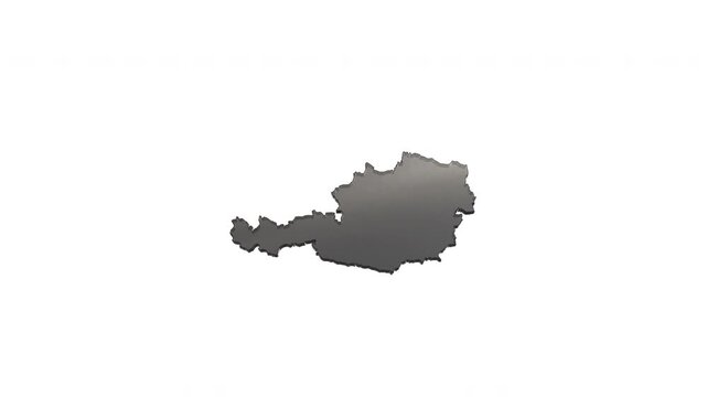 Austria country map with name animation isolated on white background
