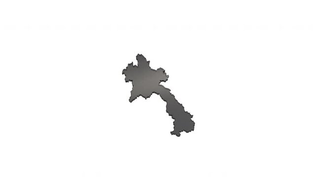 Laos country map showing borders and name